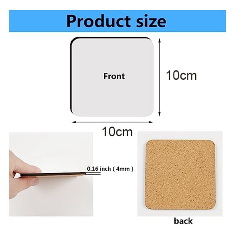 BHBL 12 Pcs Sublimation Square - огляд і ціна Coaster Sublimation Blank